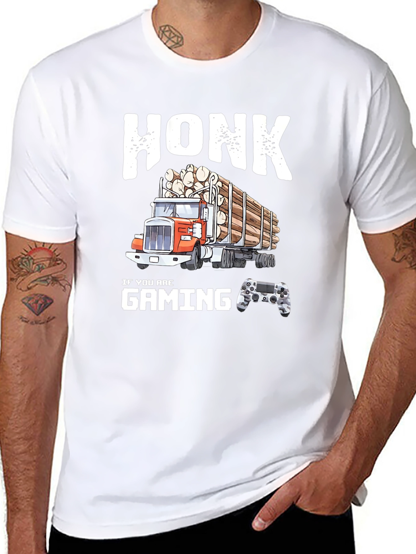 Honk If You Are Gaming Funny Trucker T-Shirt
