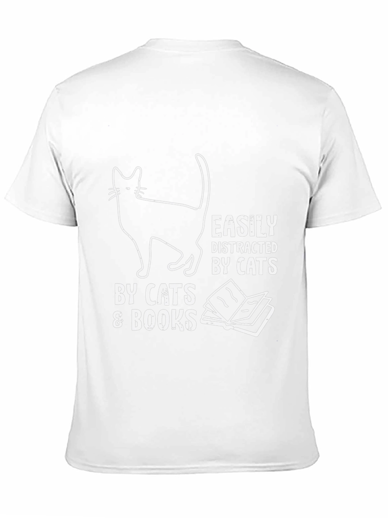 Easily Distracted by Cats and Books T-Shirt