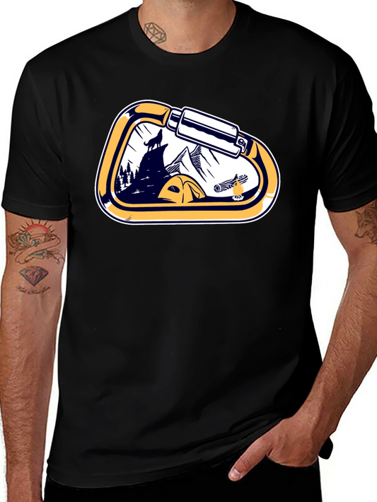 Outdoor Adventure Carabiner Camping Black T-Shirt