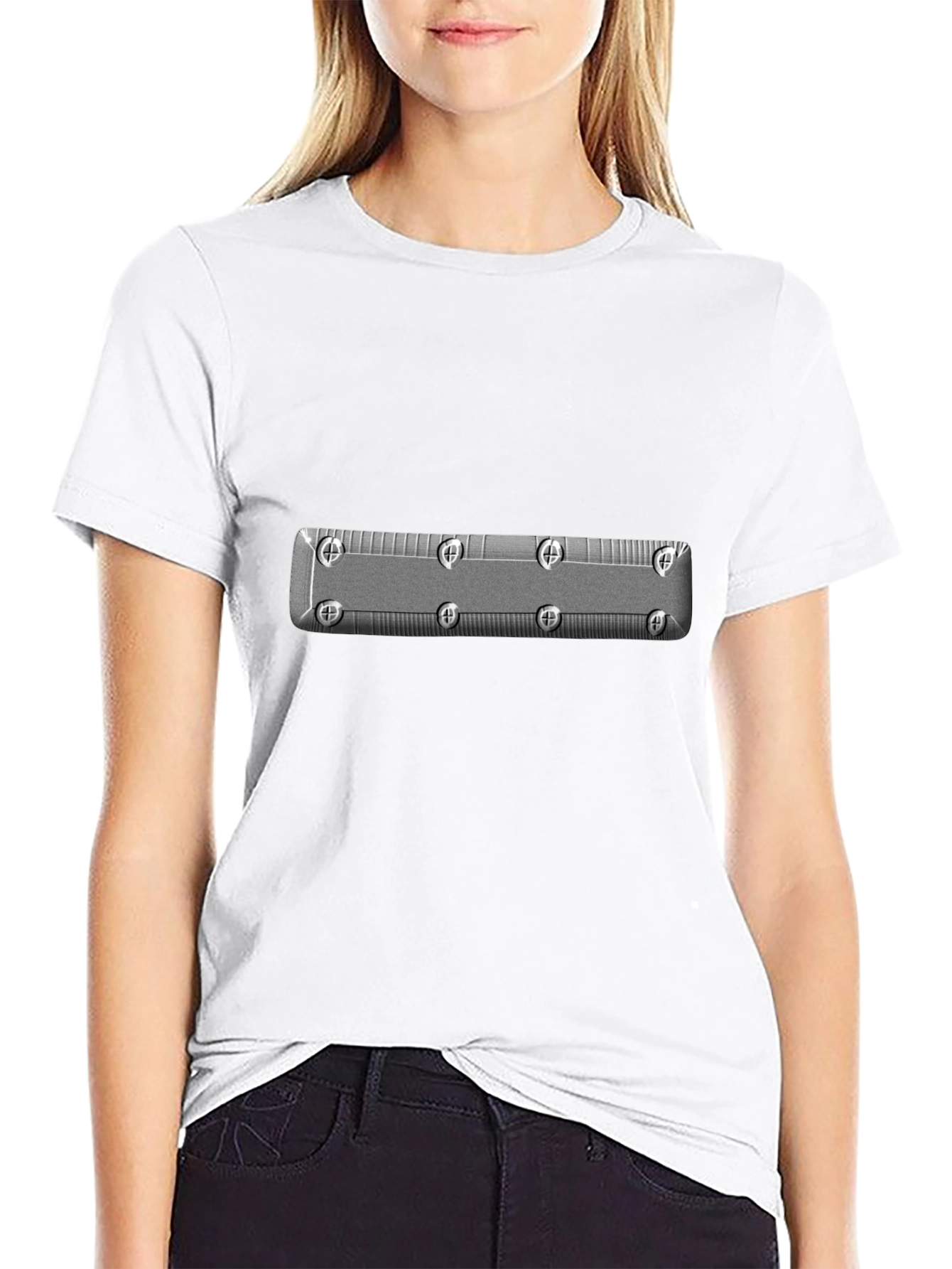 Cool Black T-Shirt with Industrial Silver Design