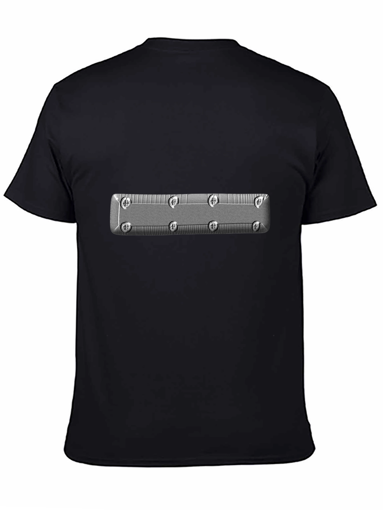 Cool Black T-Shirt with Industrial Silver Design