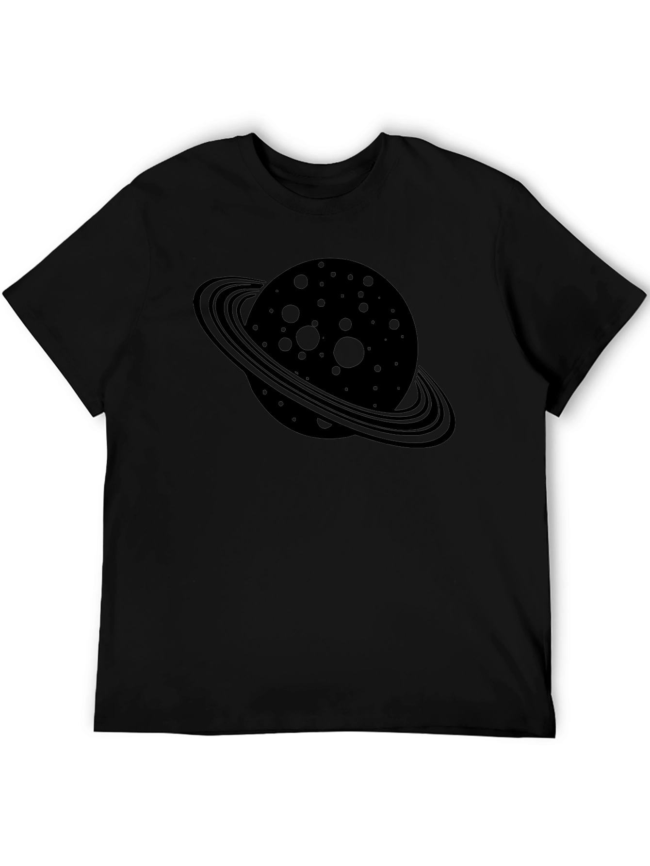 Saturn Graphic Tee - Black Cotton Blend