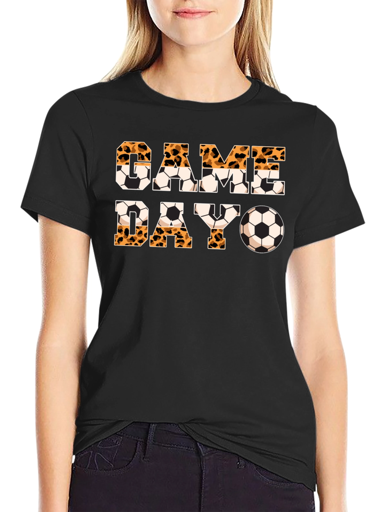 Game Day Leopard Print Soccer T-Shirt