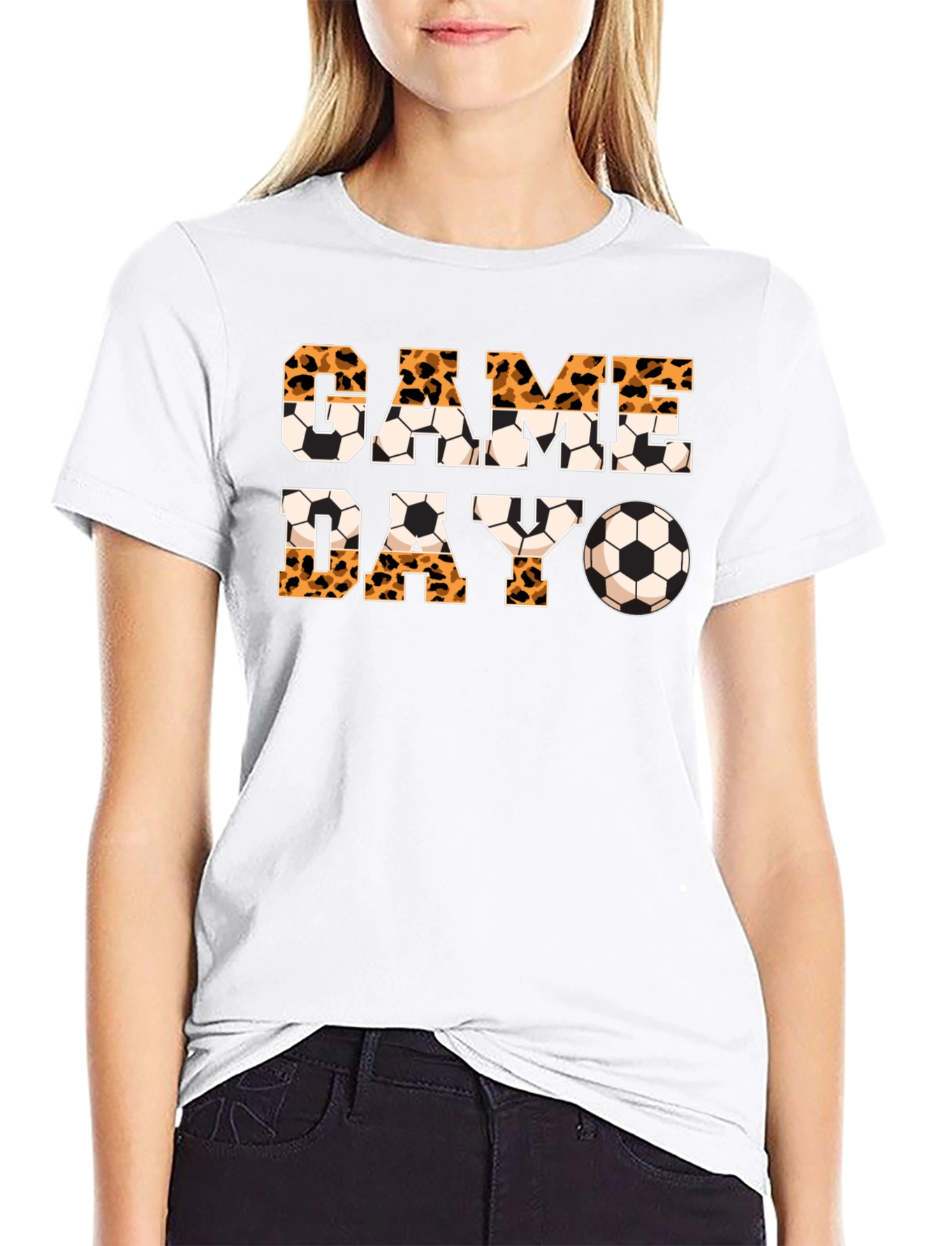 Game Day Leopard Print Soccer T-Shirt