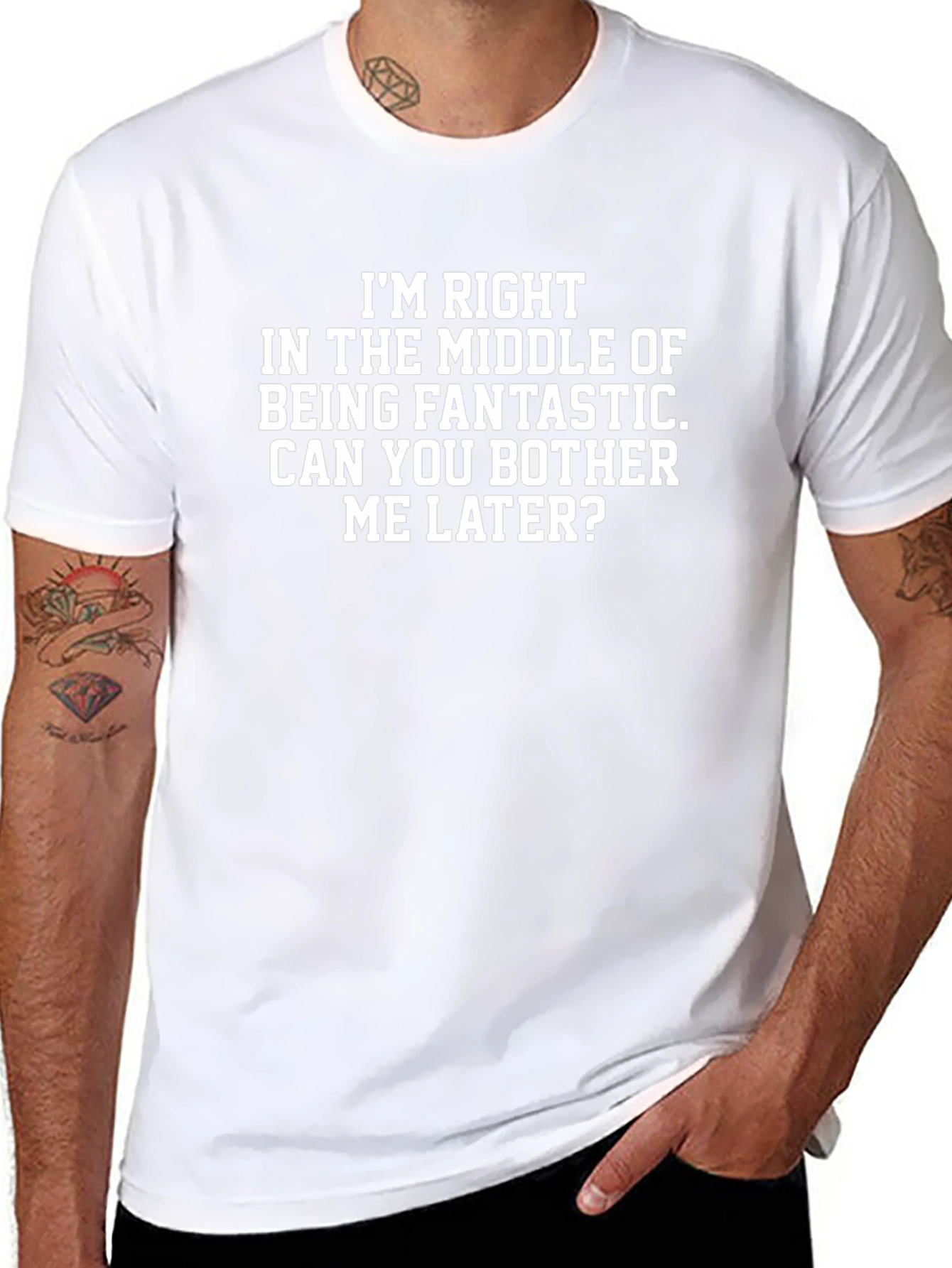 Funny Slogan Graphic Tee: Im Right In The Middle...