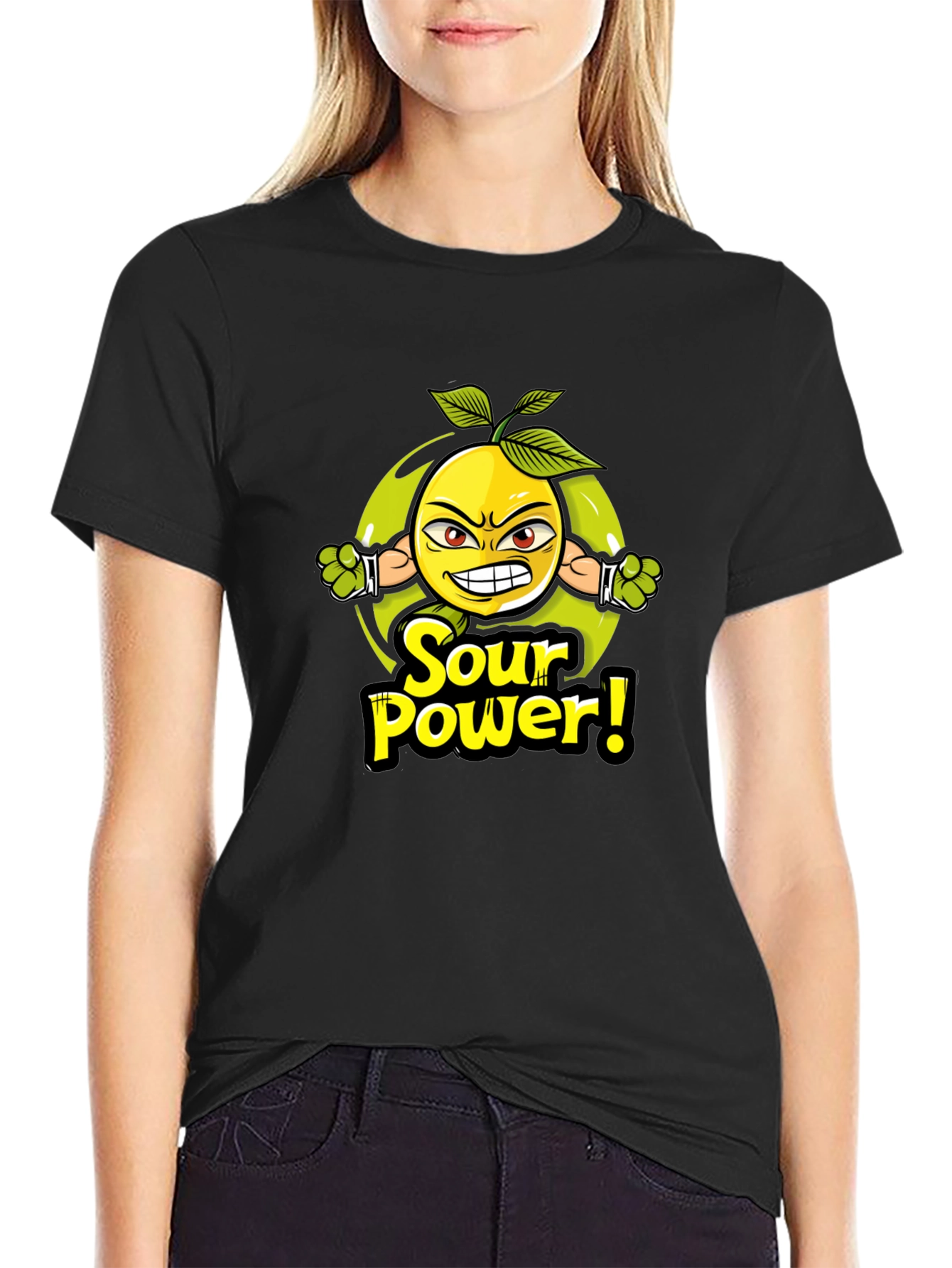 Sour Power T-Shirt: Angry Lemon Graphic Tee