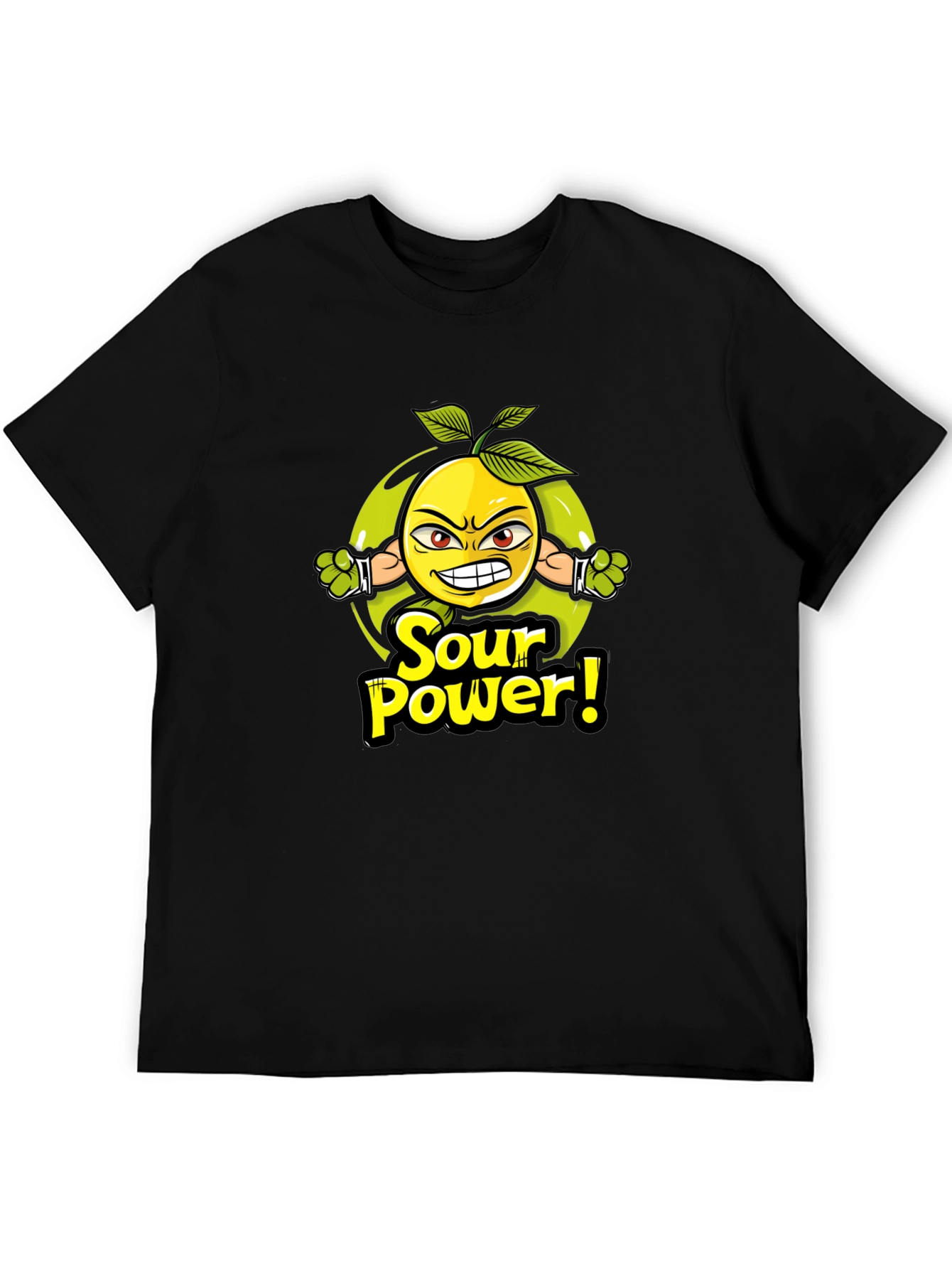 Sour Power T-Shirt: Angry Lemon Graphic Tee
