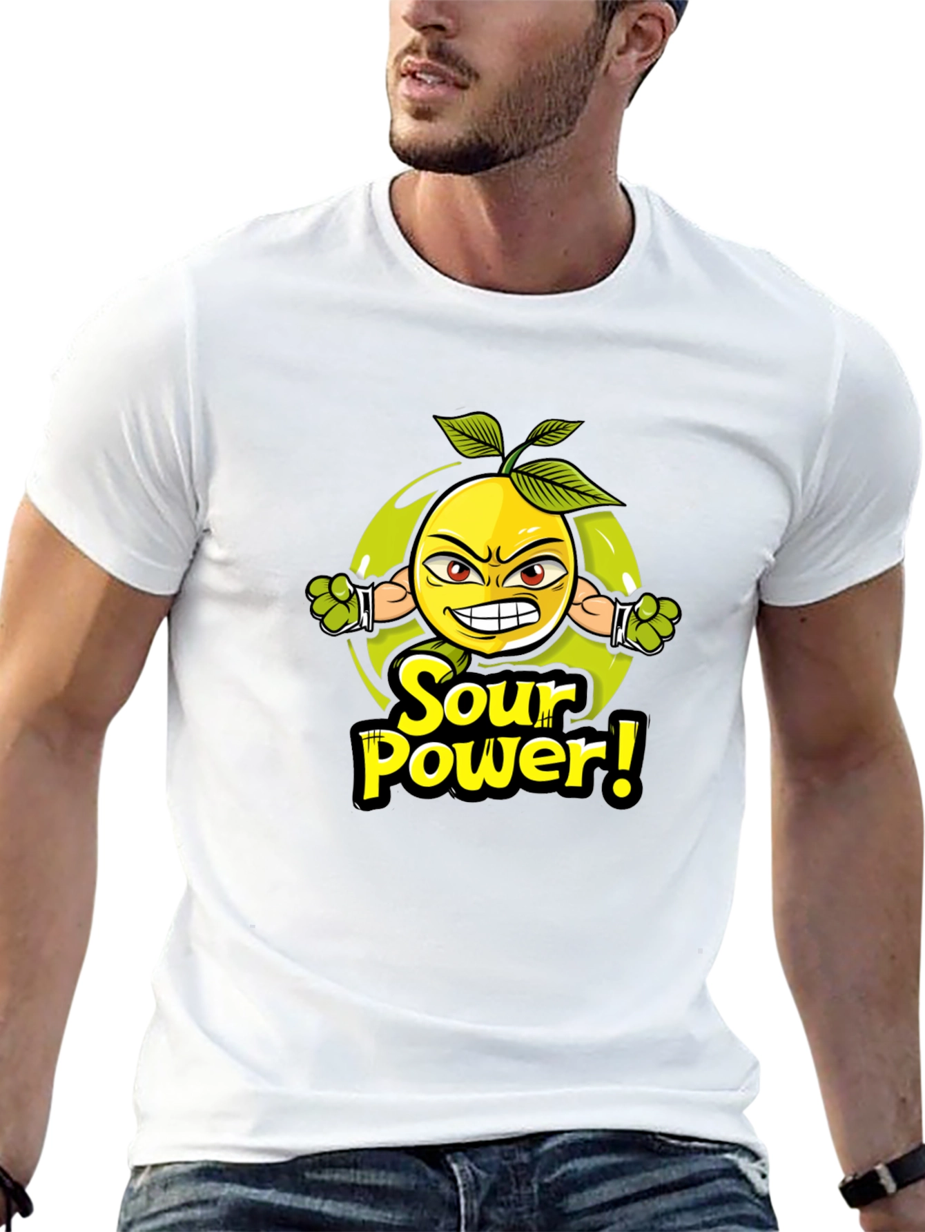 Sour Power T-Shirt: Angry Lemon Graphic Tee