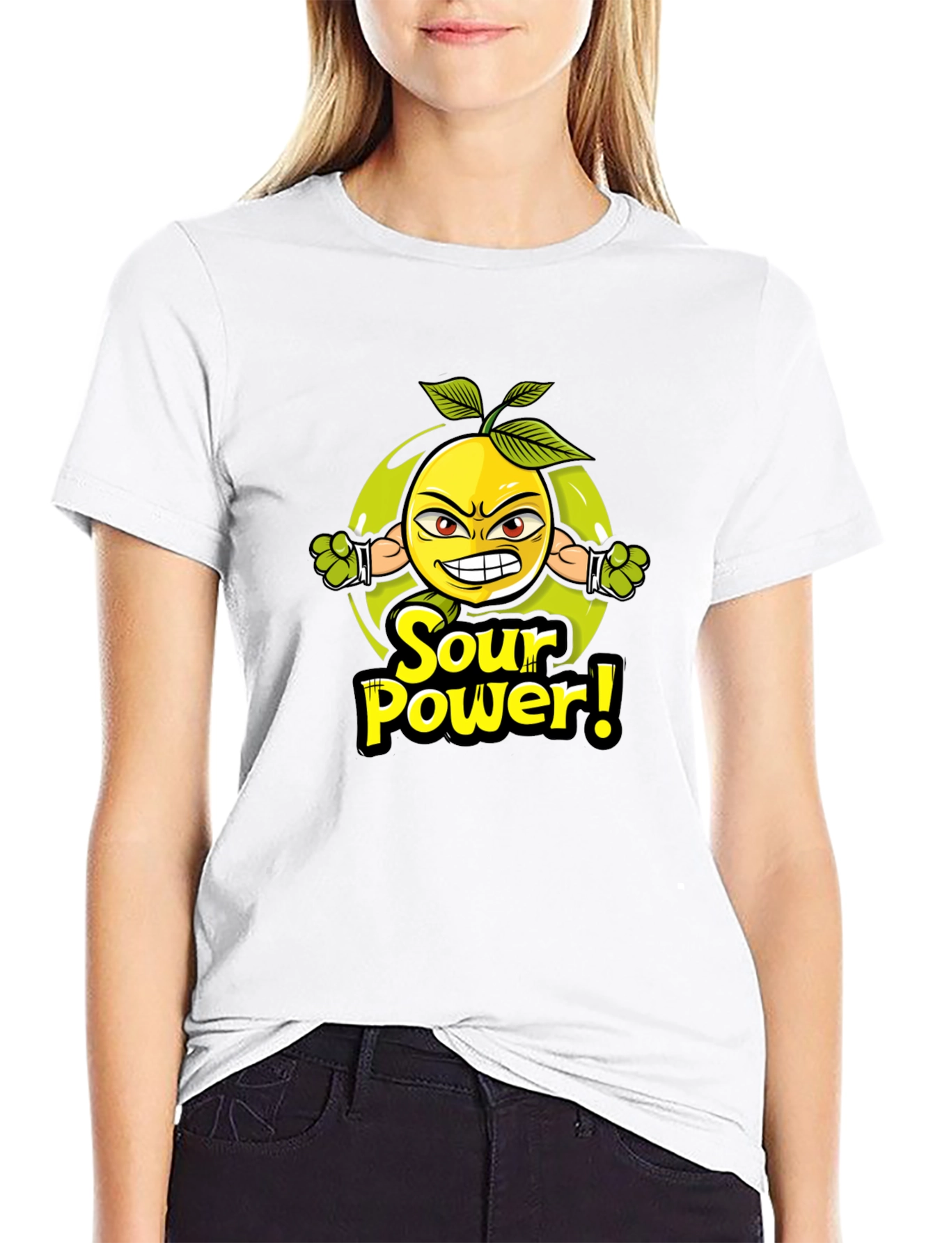 Sour Power T-Shirt: Angry Lemon Graphic Tee