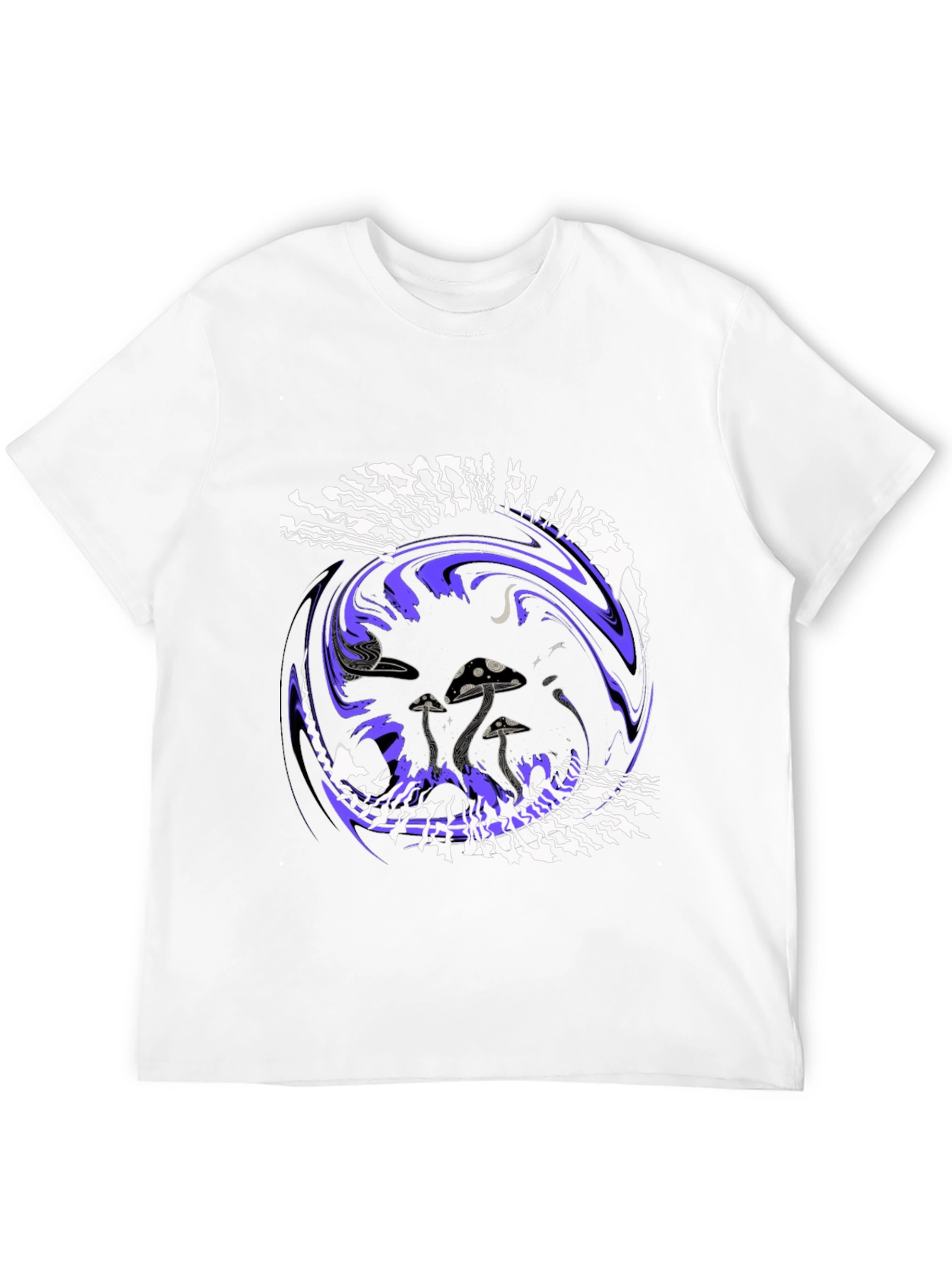 Mushroom Planet Graphic Tee - Black Crew Neck T-Shirt
