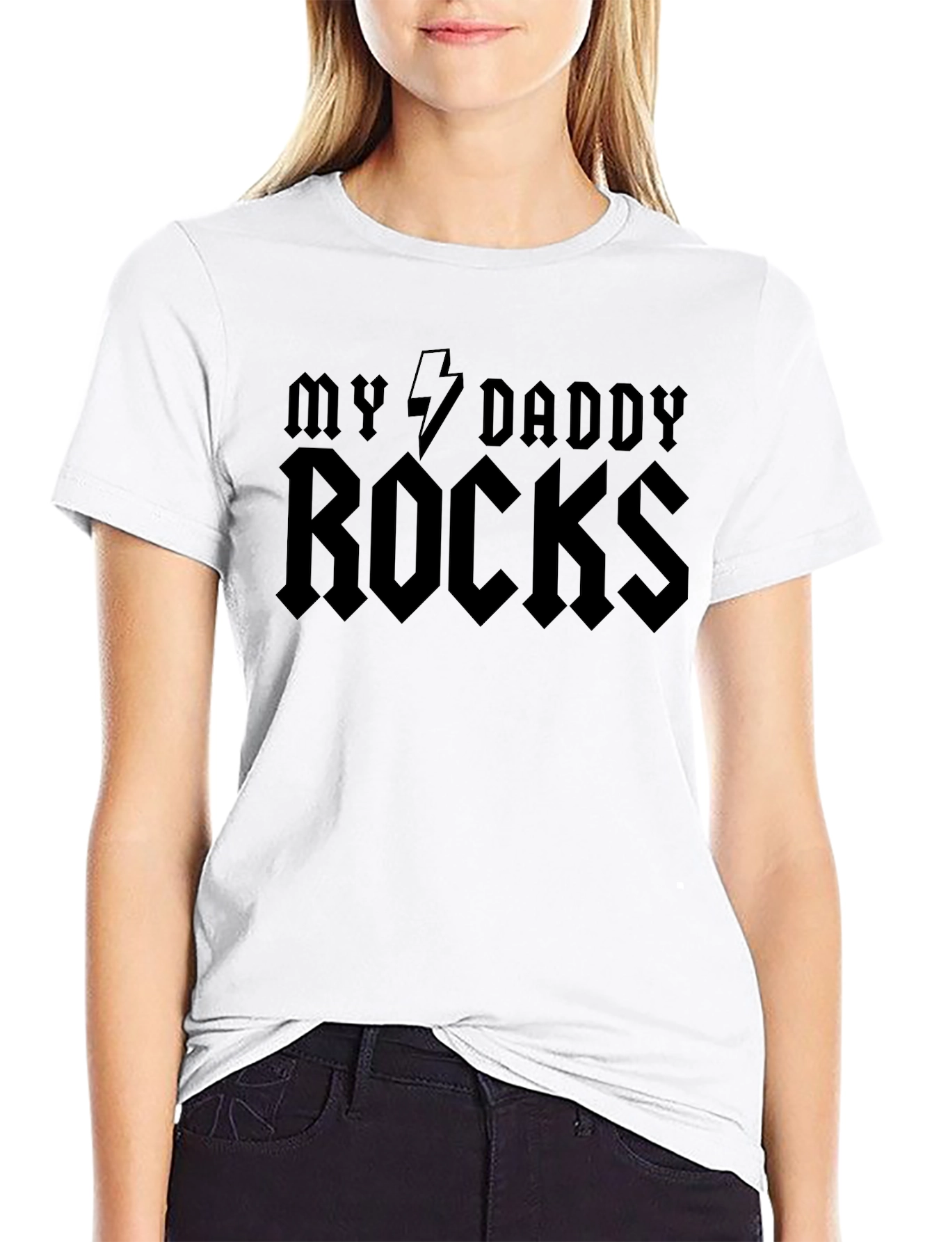 My Daddy Rocks Graphic Tee - Cool Dad T-Shirt