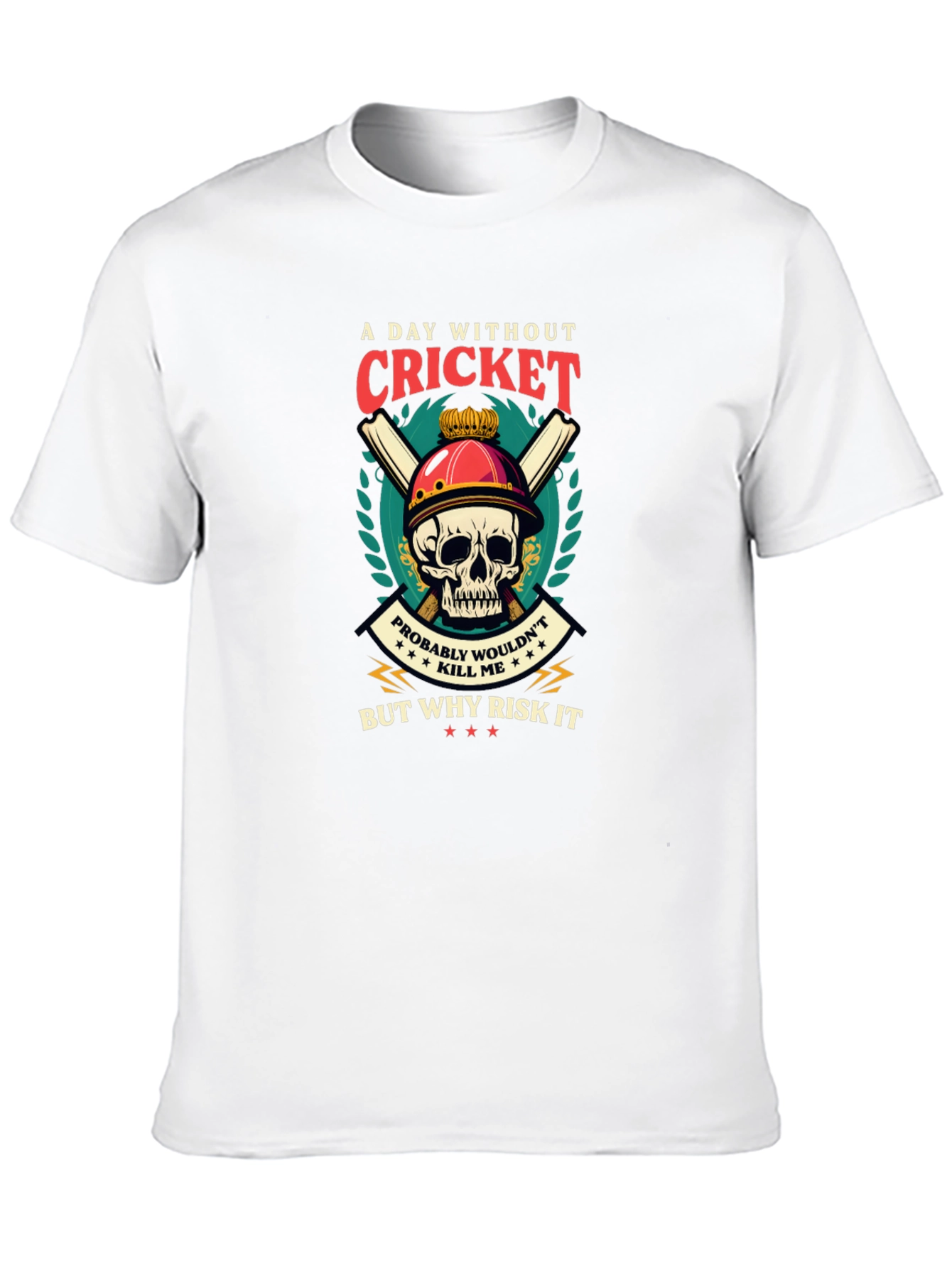 Cricket Skull Graphic T-Shirt