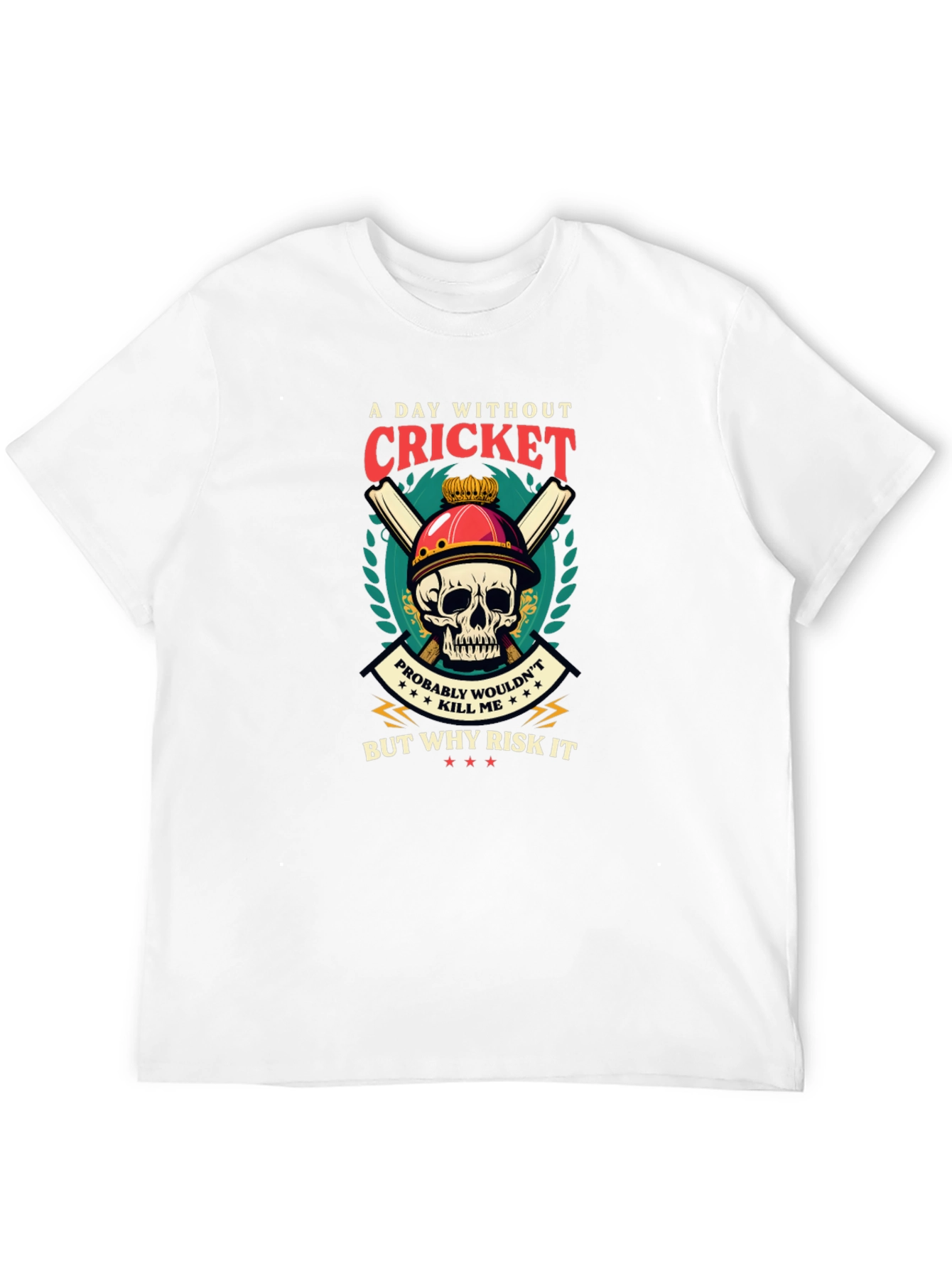 Cricket Skull Graphic T-Shirt
