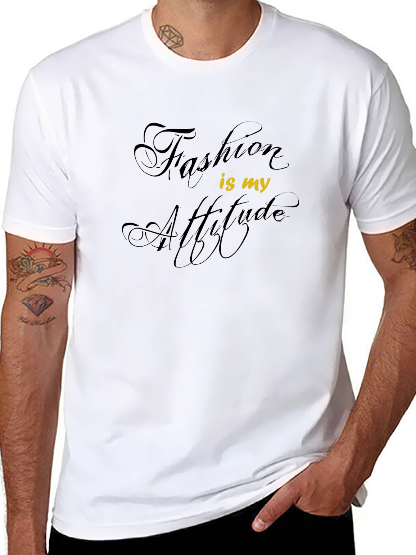 Fashion Attitude Graphic Tee - Stylish Black T-Shirt