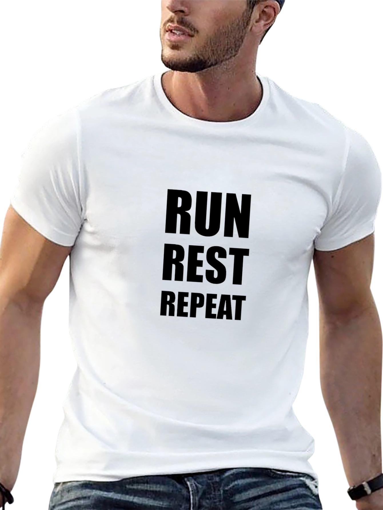 Run Rest Repeat Black Graphic Tee