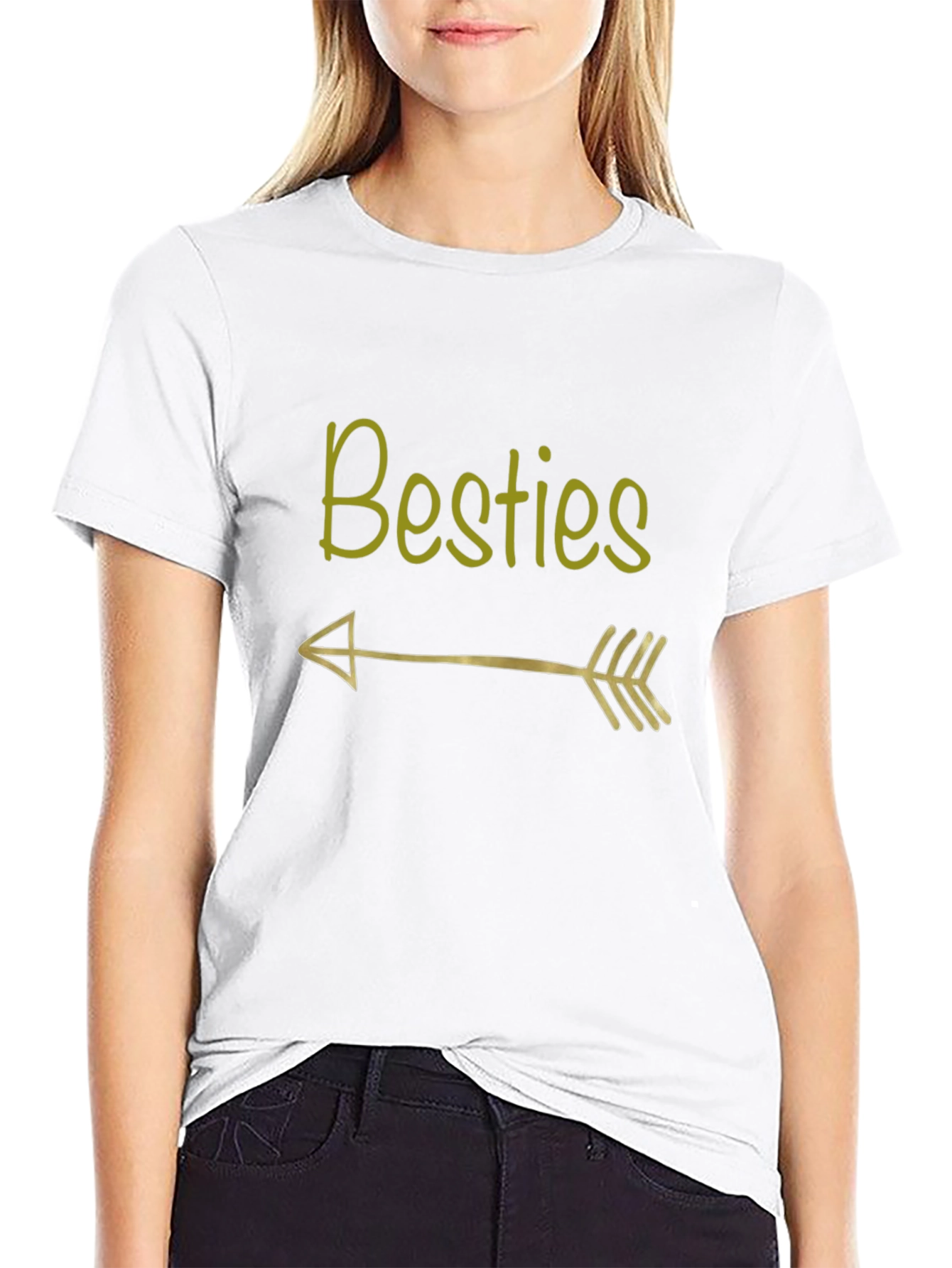 Besties Arrow Graphic Tee - Trendy Casual Top