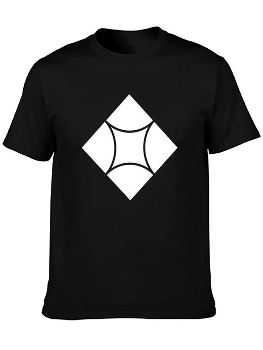 Stylish Black T-Shirt with White Diamond Design