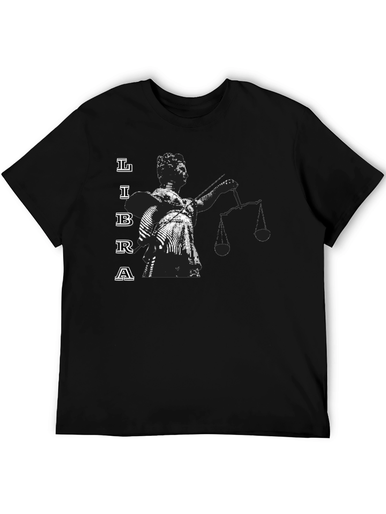 Libra Zodiac Graphic T-Shirt - Black