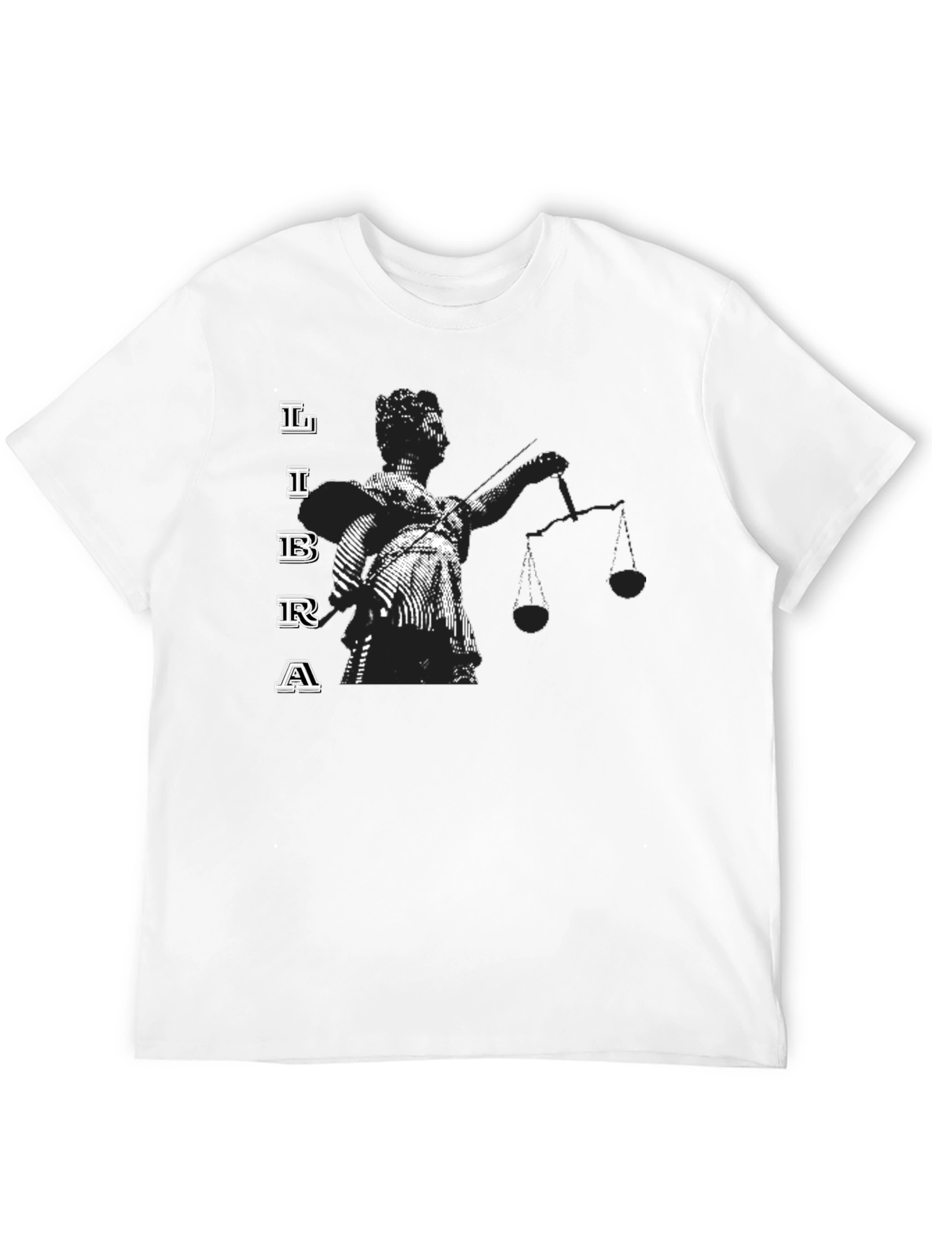 Libra Zodiac Graphic T-Shirt - Black