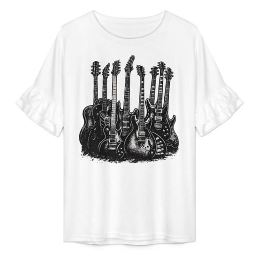 Vintage Guitar Graphic Tee, Rock Music Lover Shirt, Retro Electric Guitar T-Shirt, Musician Streetwear Top, Minimal Monochrome Band Style Tee, Classic Rock Fan Gift(z620)