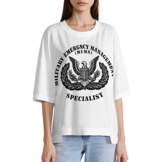 Military Emergency Management Specialist Graphic Tee, Tactical Eagle Crest Shirt, Vintage Duty Inspired Oversized Streetwear Top(z570)