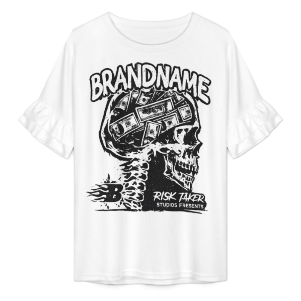 Vintage Skull Money Graphic Tee, Streetwear Risk Taker Shirt, Urban Gothic Cash Skull Aesthetic Unisex Fashion Top(z615)
