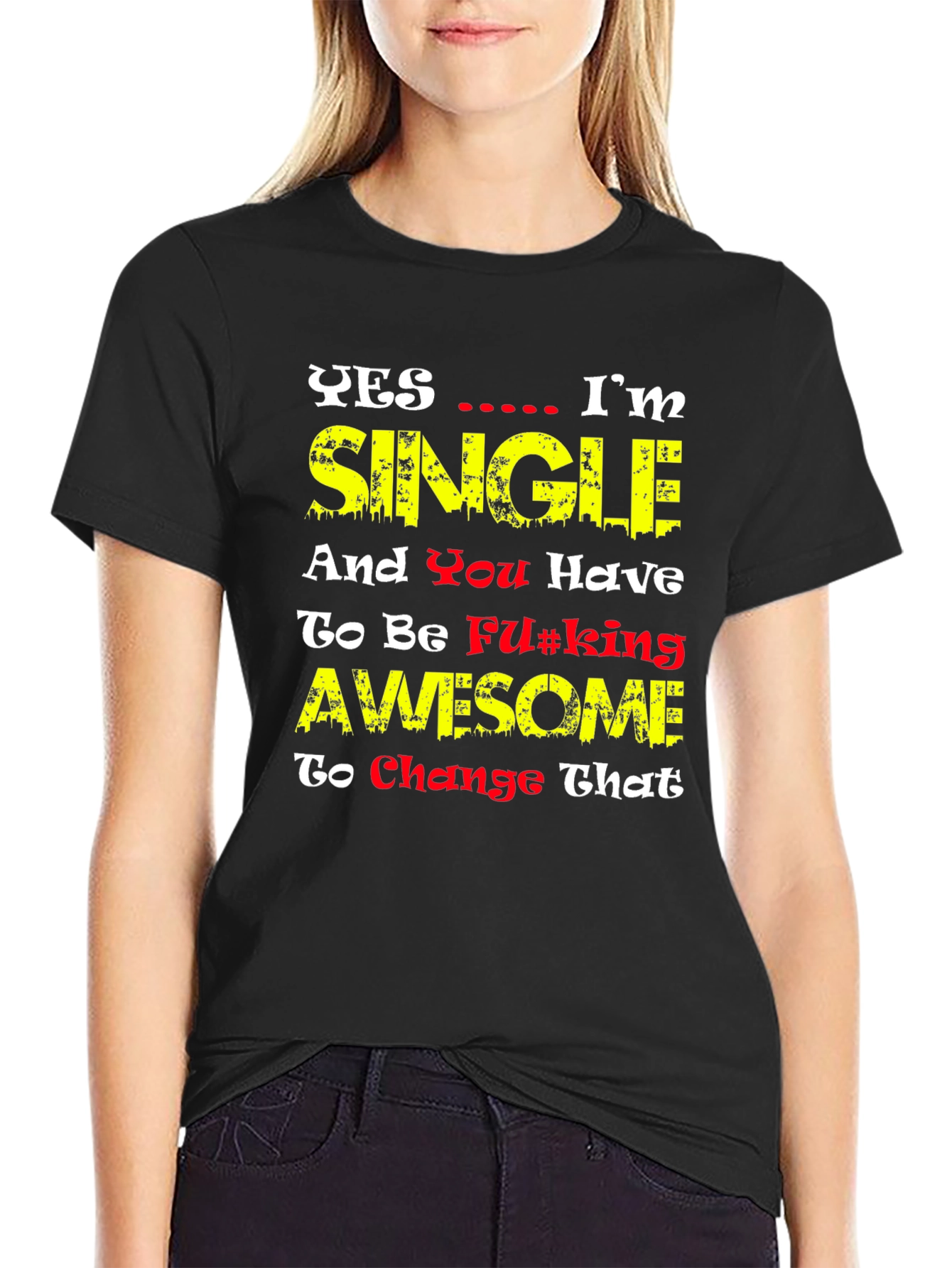 Single & Awesome Graphic Tee - Funny Mens T-Shirt