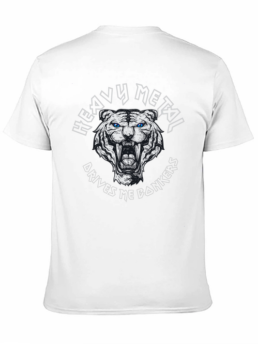 Heavy Metal Tiger Graphic Black T-Shirt