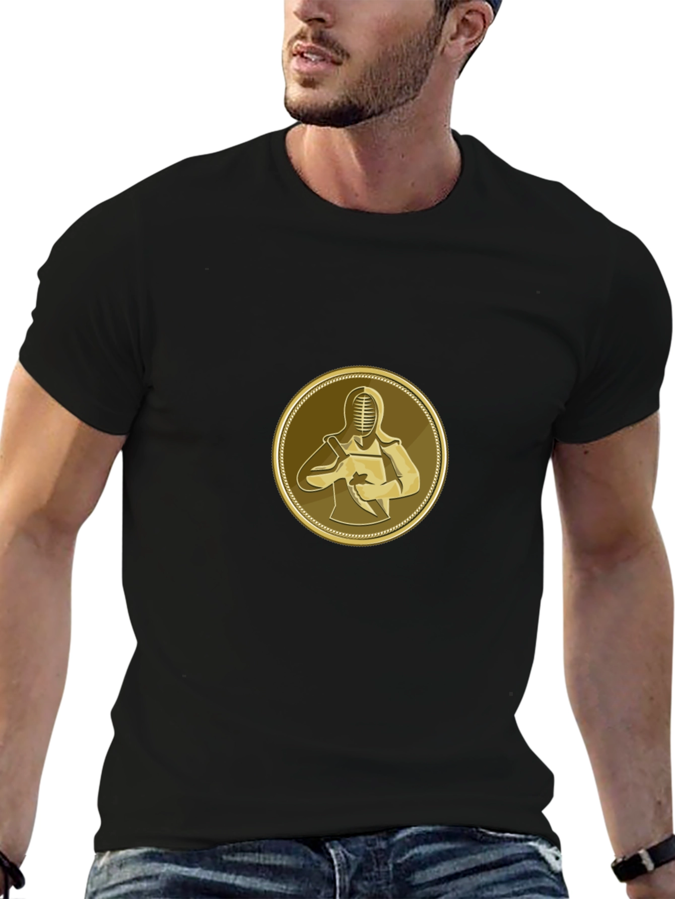 Kendo Black T-Shirt - Martial Arts Samurai Design