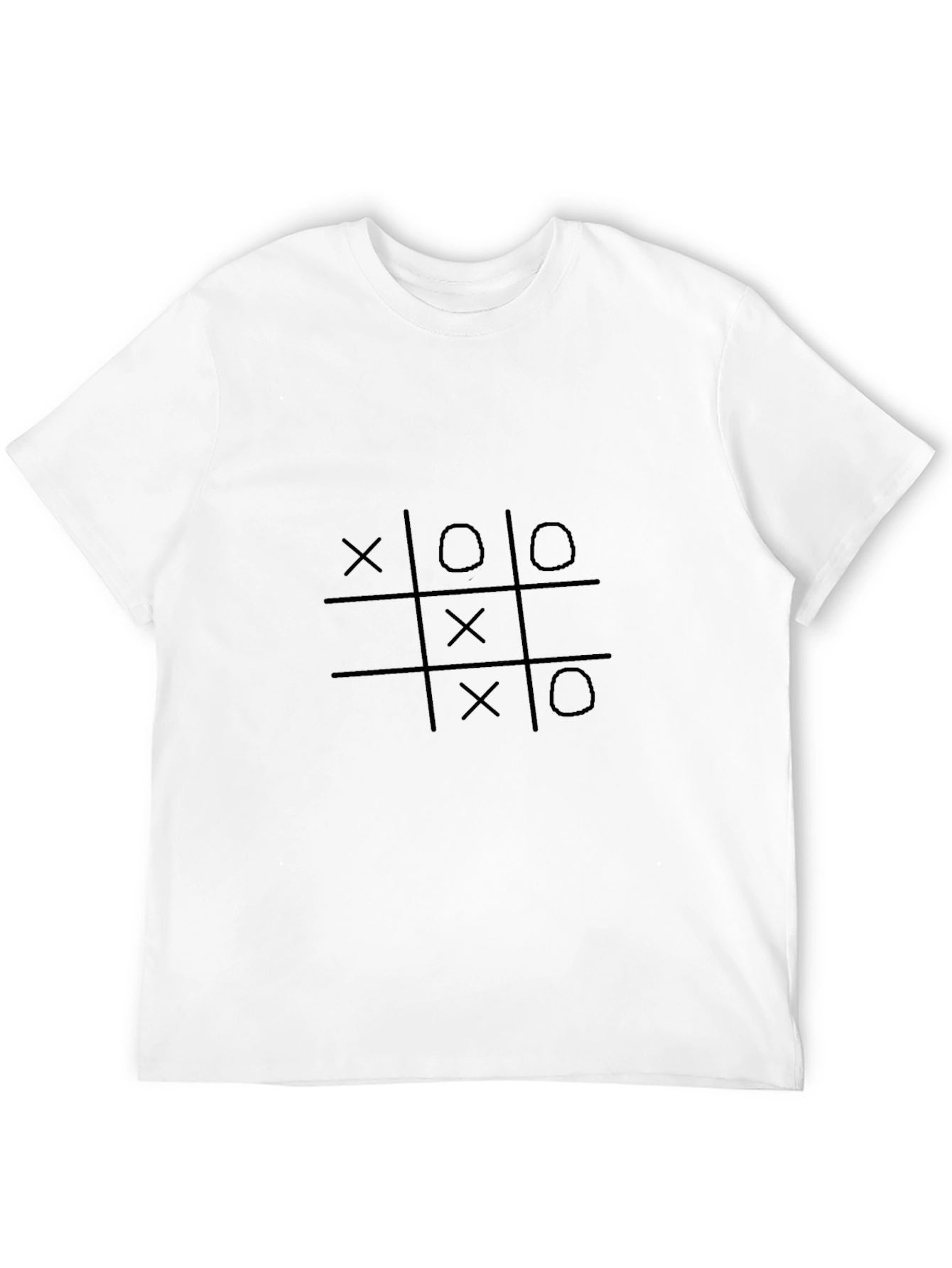 Tic Tac Toe Tee - Stylish Black Cotton Blend