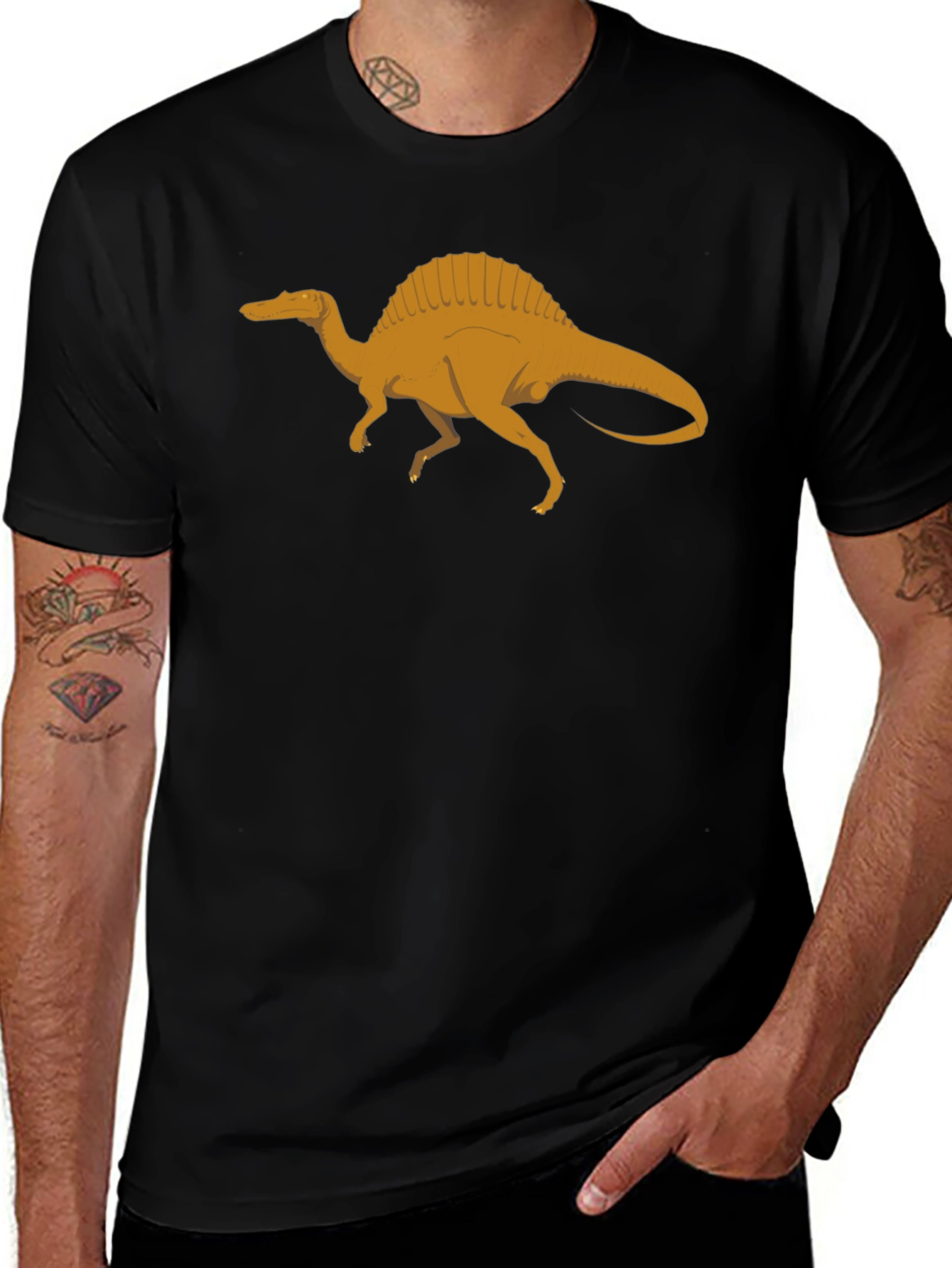 Spinosaurus Graphic Tee - Black Dinosaur Shirt