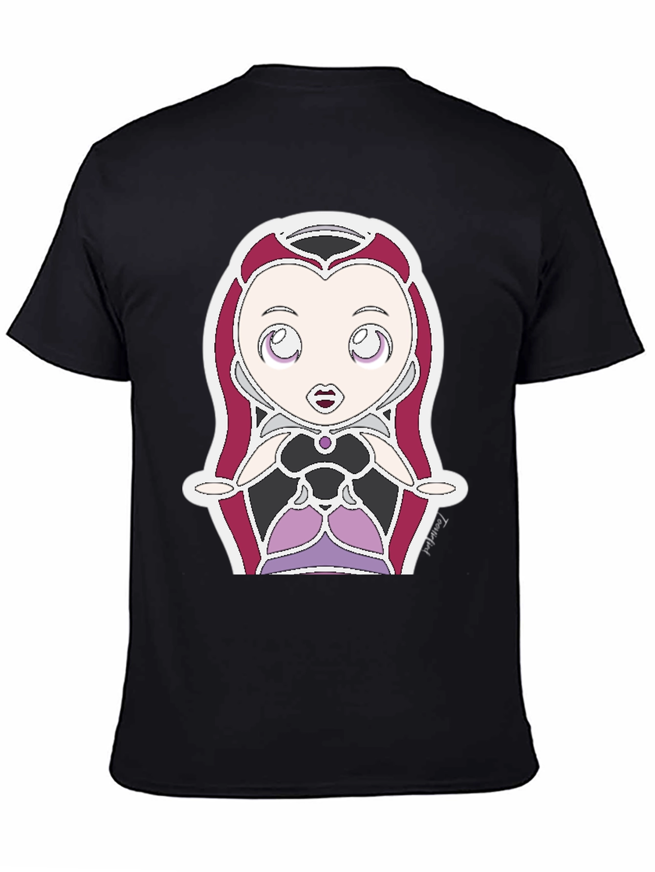 Cartoon Villain Graphic Tee - Black