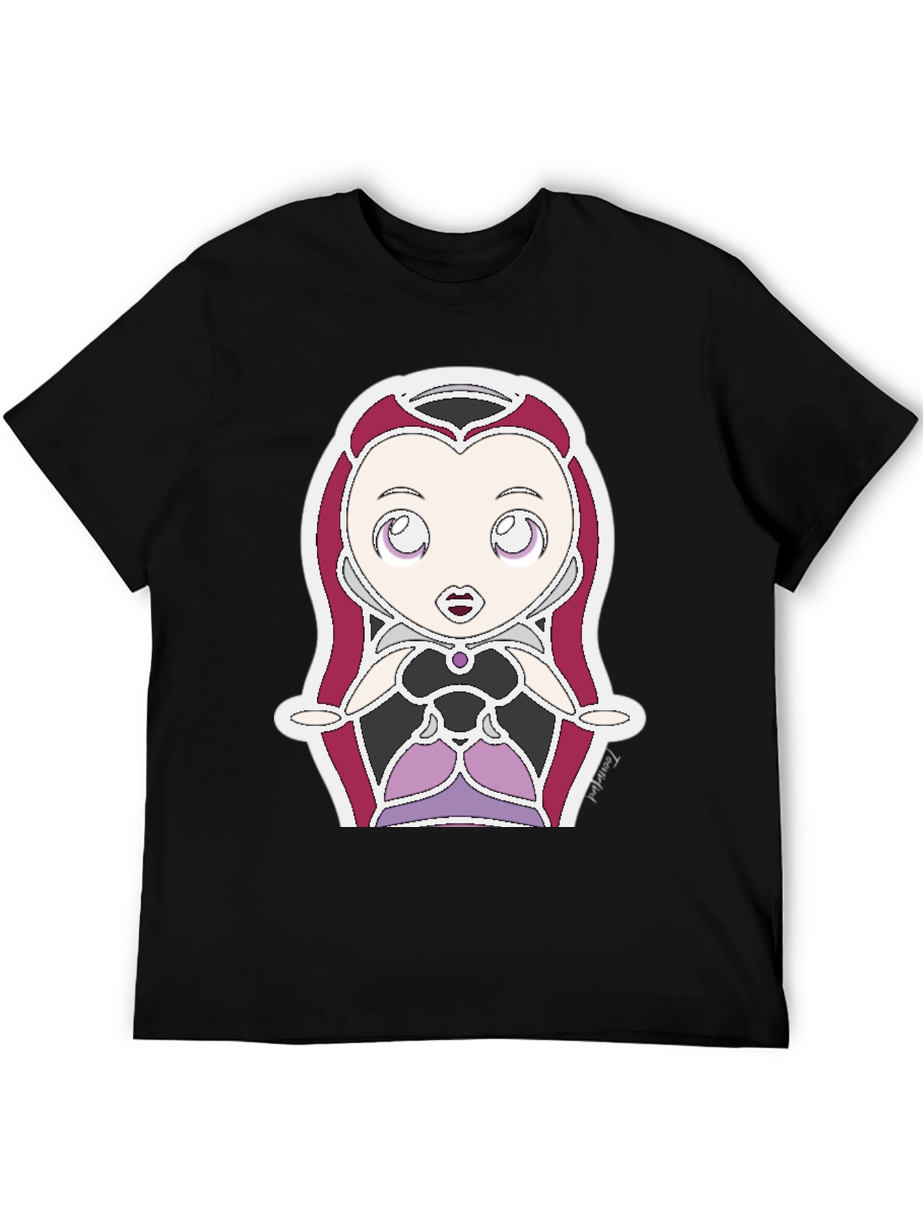 Cartoon Villain Graphic Tee - Black
