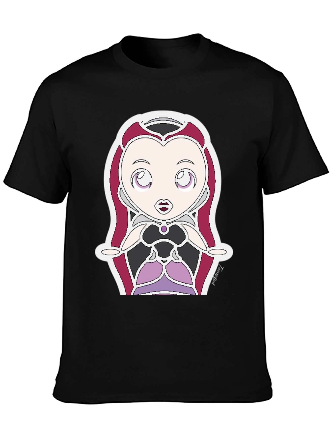 Cartoon Villain Graphic Tee - Black