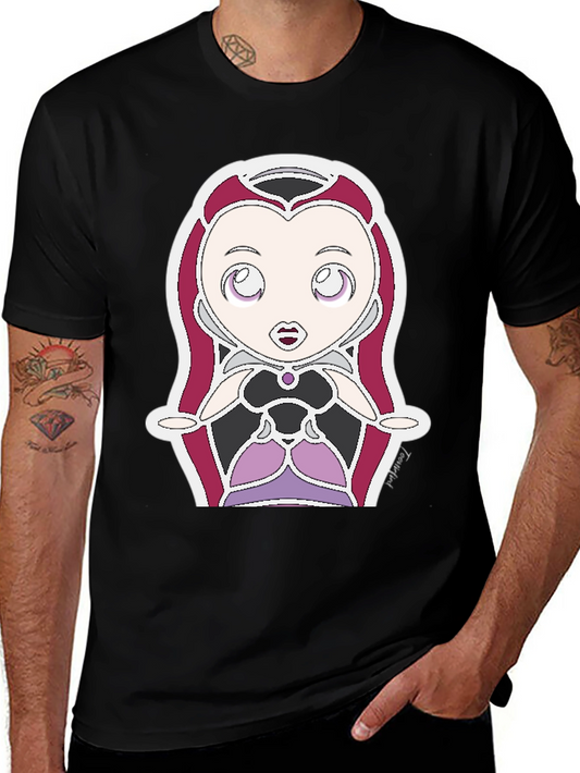Cartoon Villain Graphic Tee - Black