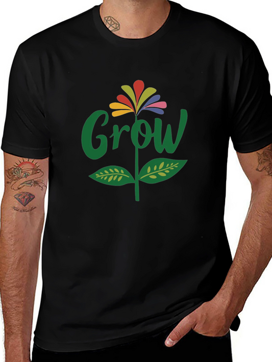 Grow Flower Graphic T-Shirt - Black