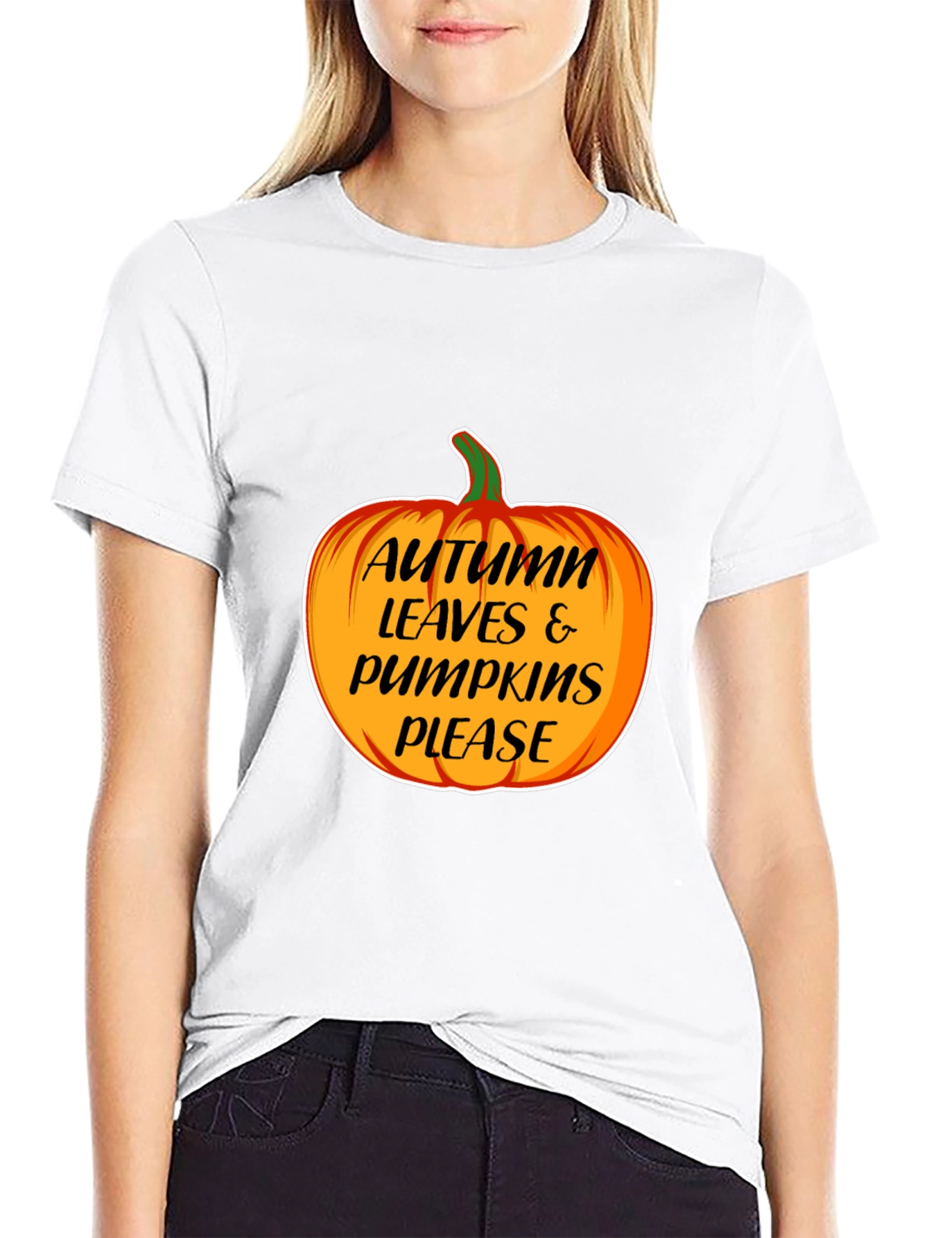 Autumn Leaves & Pumpkins Please T-Shirt