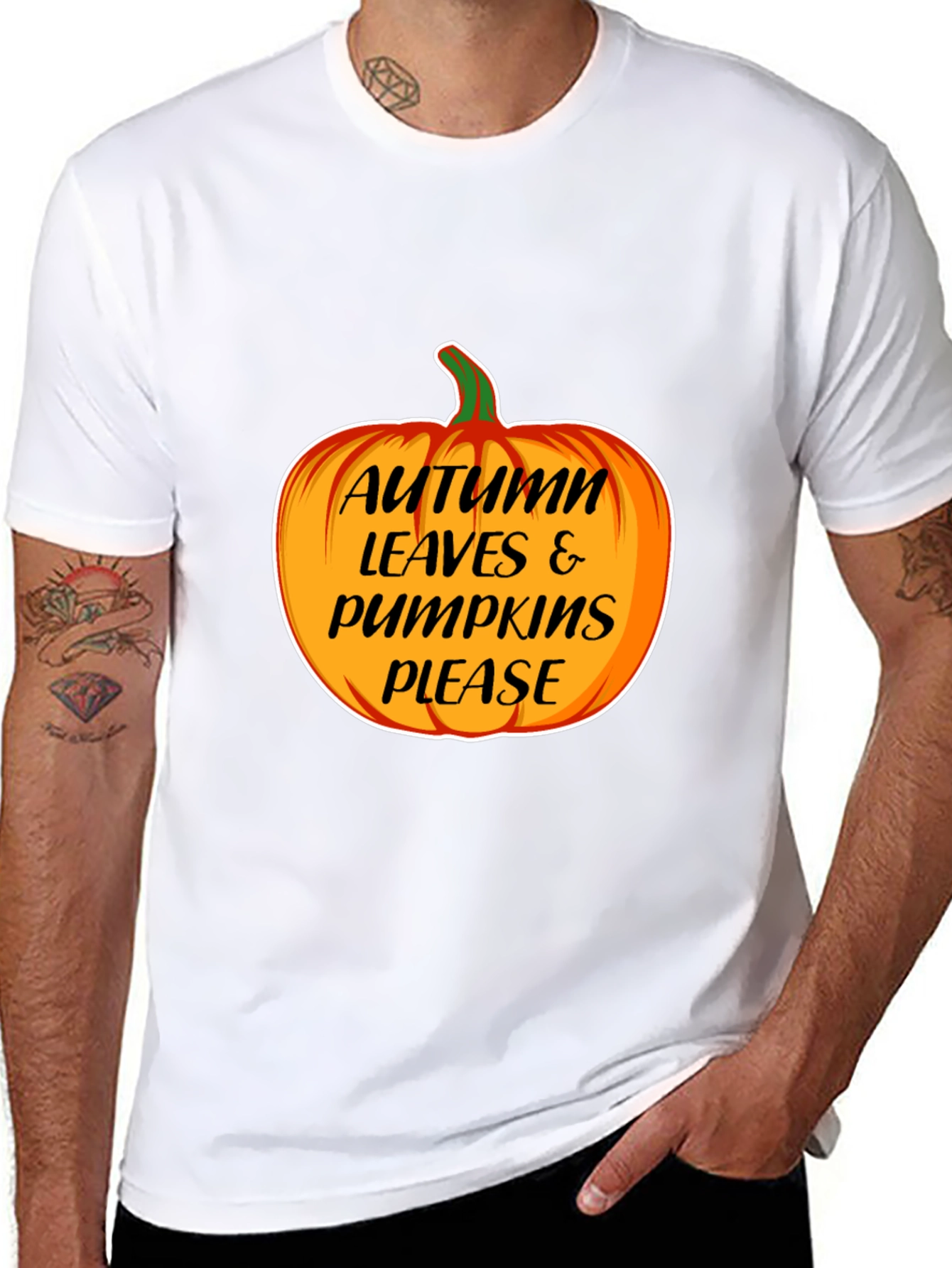 Autumn Leaves & Pumpkins Please T-Shirt