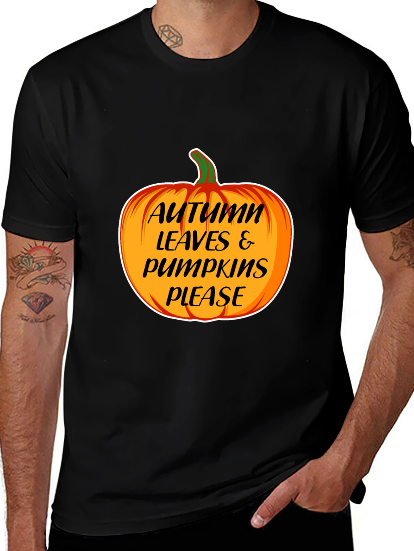 Autumn Leaves & Pumpkins Please T-Shirt