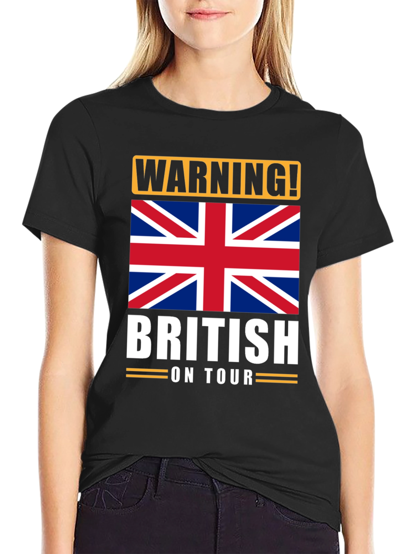 Warning! British On Tour Graphic T-Shirt