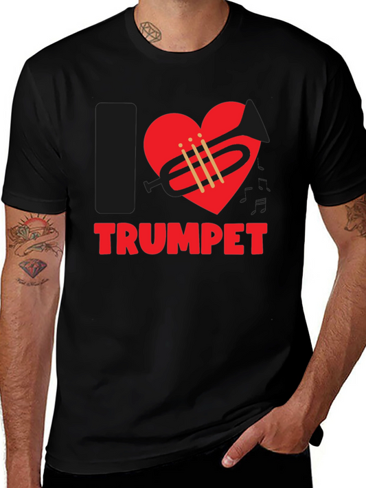 I Love Trumpet Graphic T-Shirt - Music Lover Tee