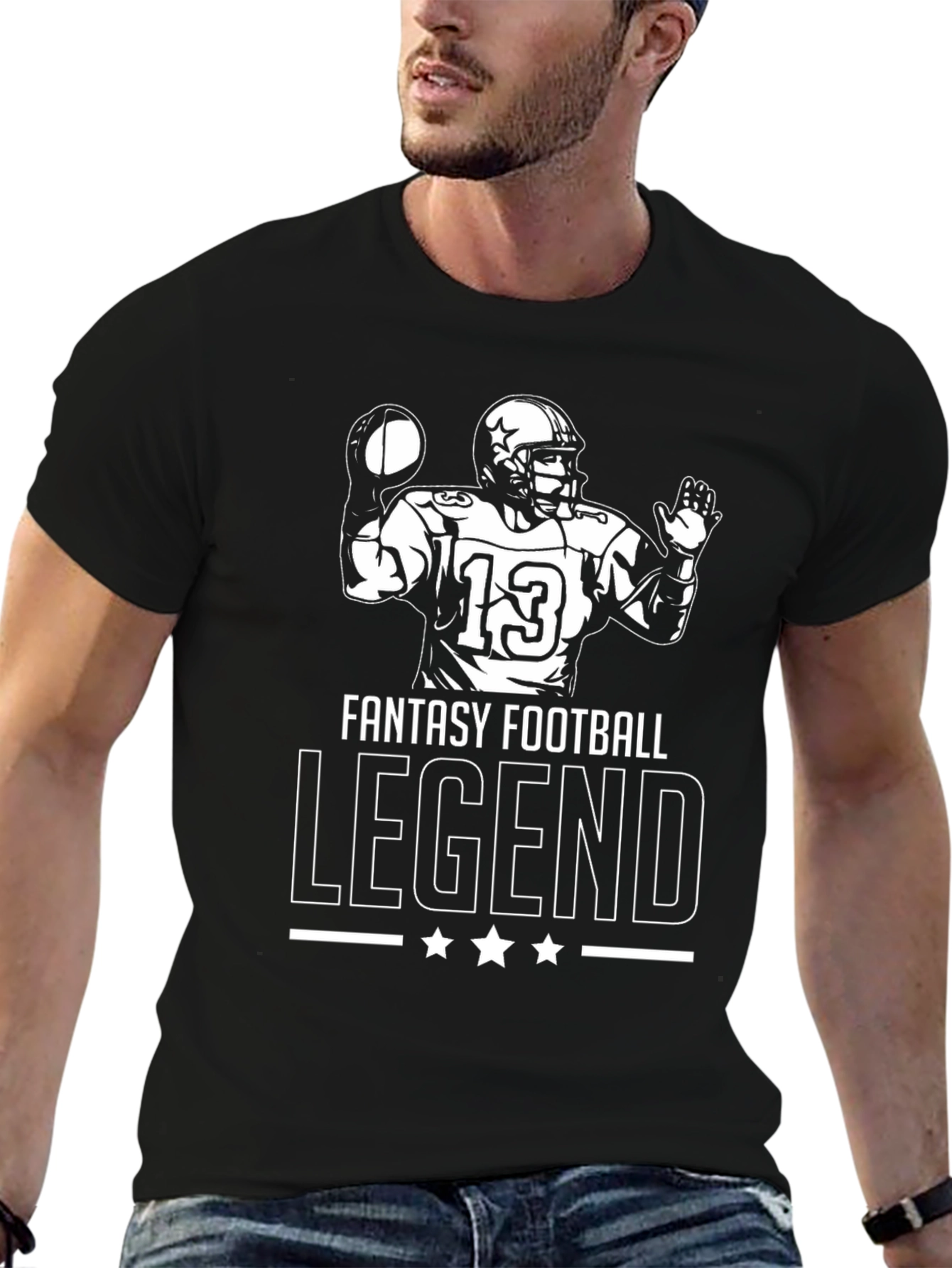 Fantasy Football Legend T-Shirt - Black Cotton Tee