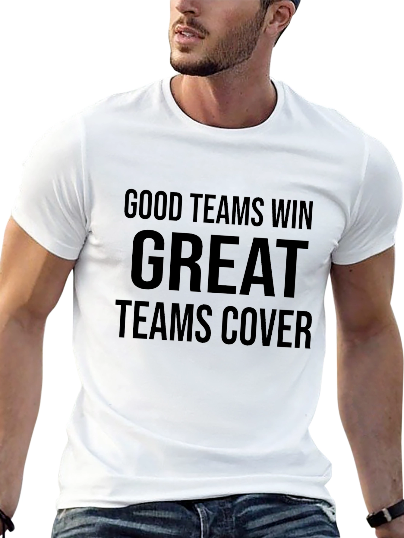Good Teams Win Great Teams Cover Black Graphic T-Shirt
