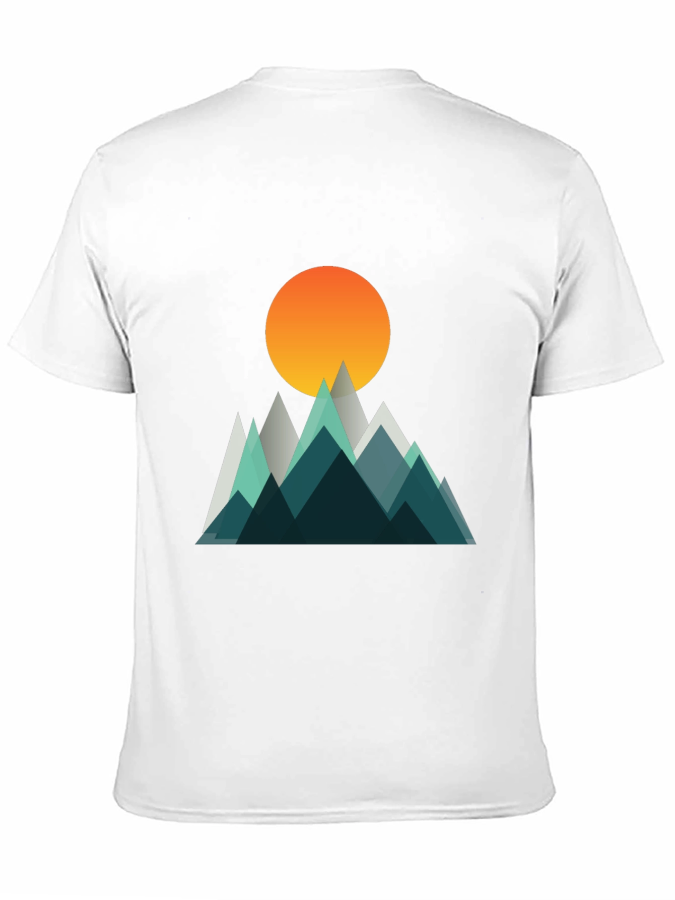 Geometric Mountain Sunset Graphic T-Shirt