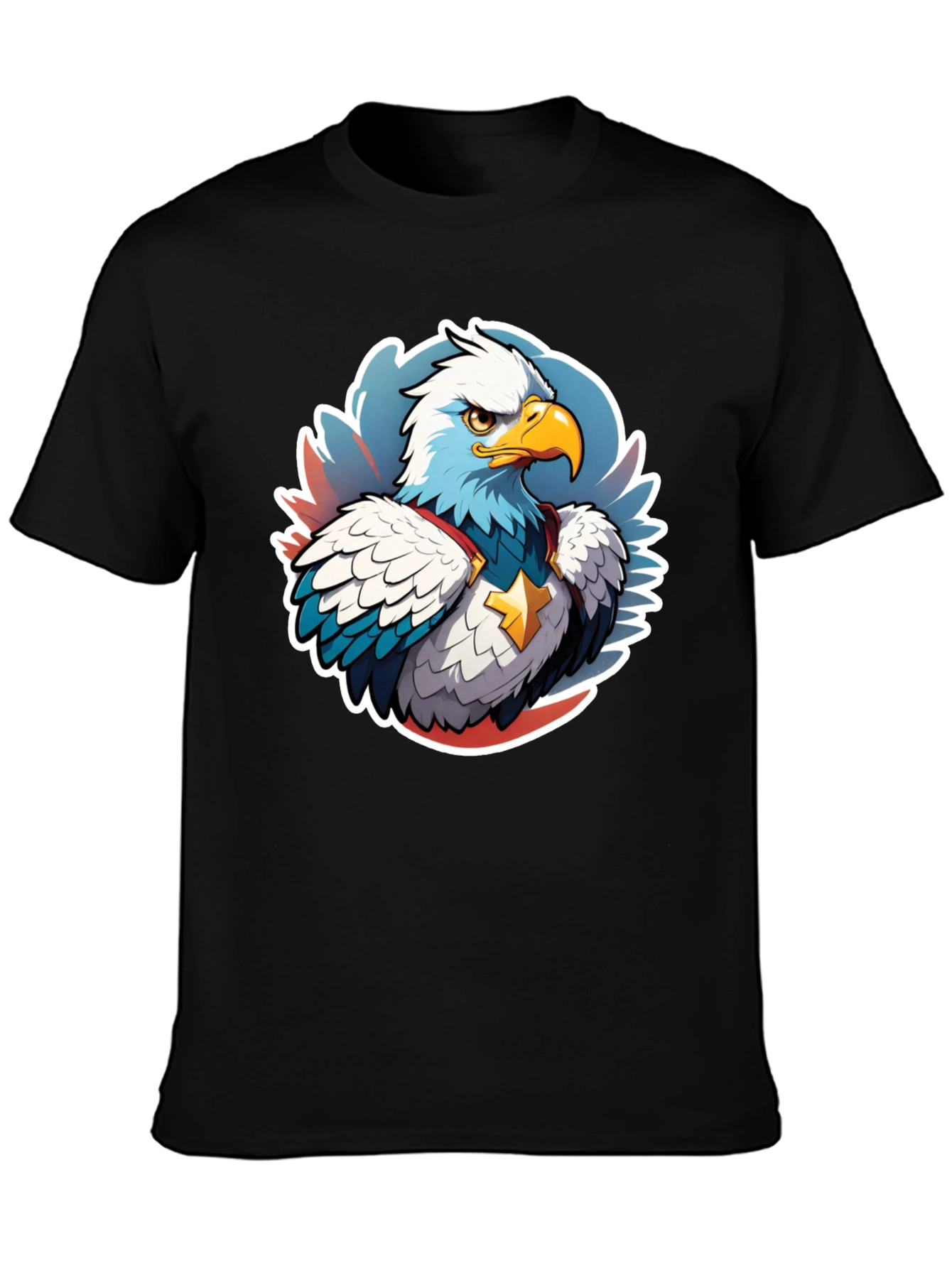 Patriotic Eagle Graphic Tee - Black
