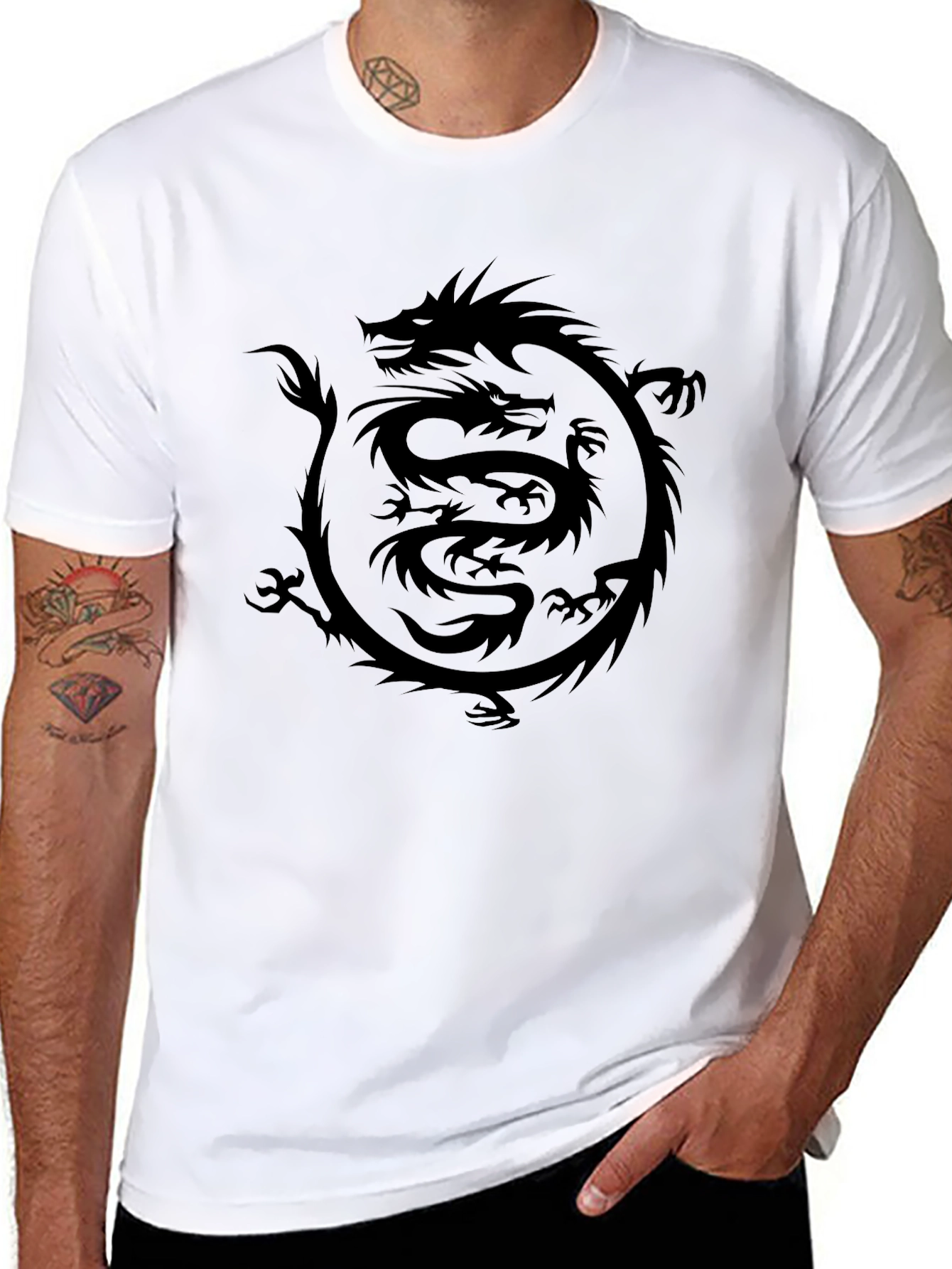 Dragon Graphic T-Shirt - Mens Black Tee