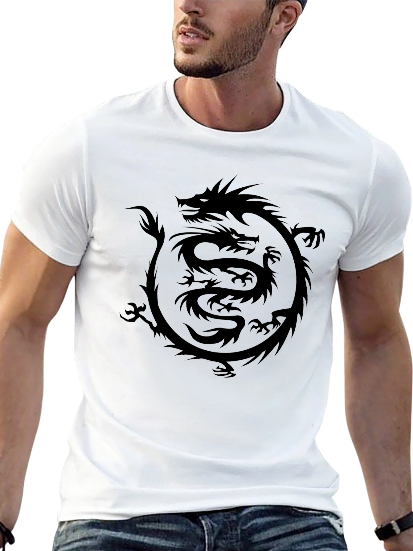 Dragon Graphic T-Shirt - Mens Black Tee