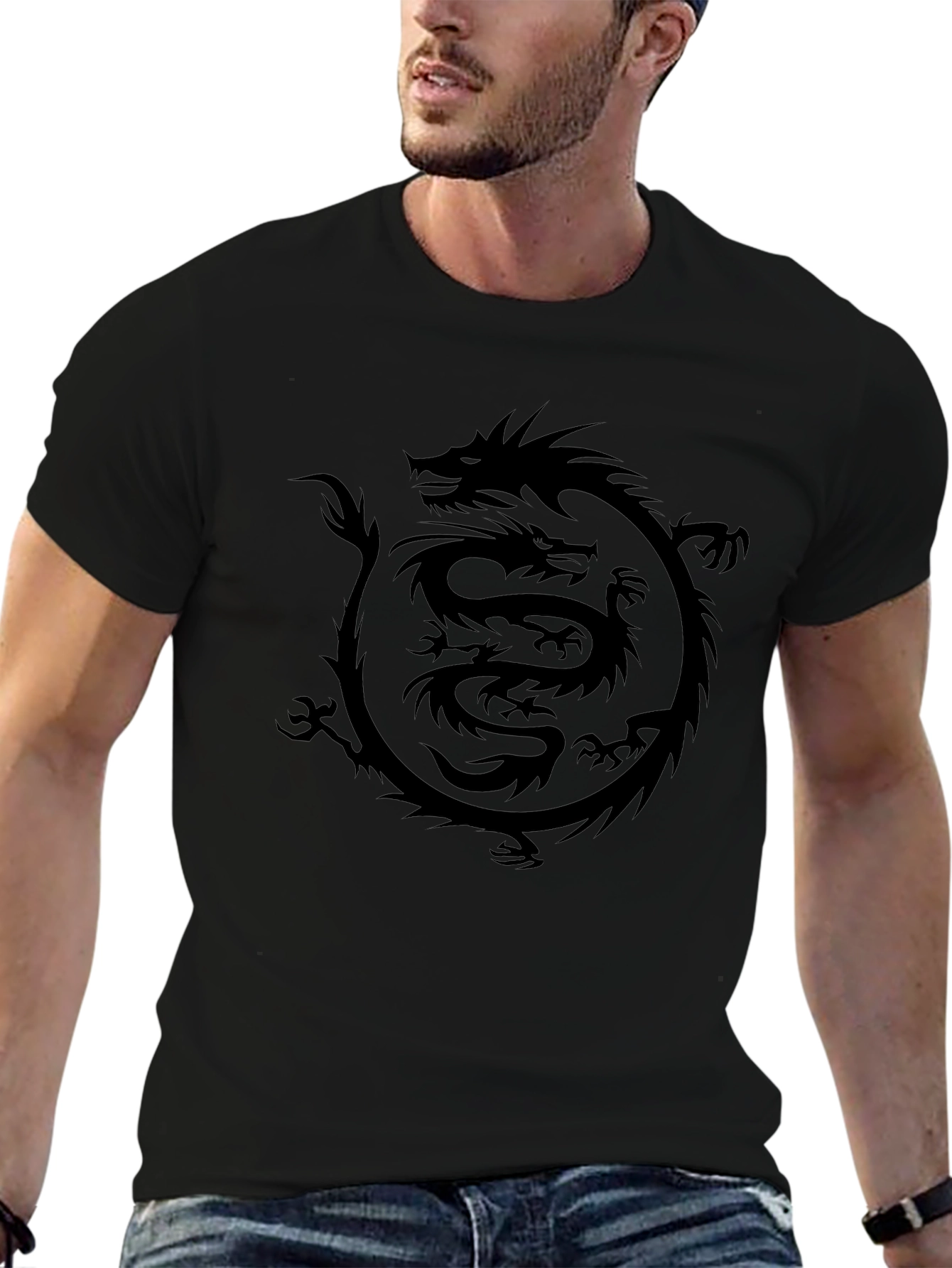 Dragon Graphic T-Shirt - Mens Black Tee