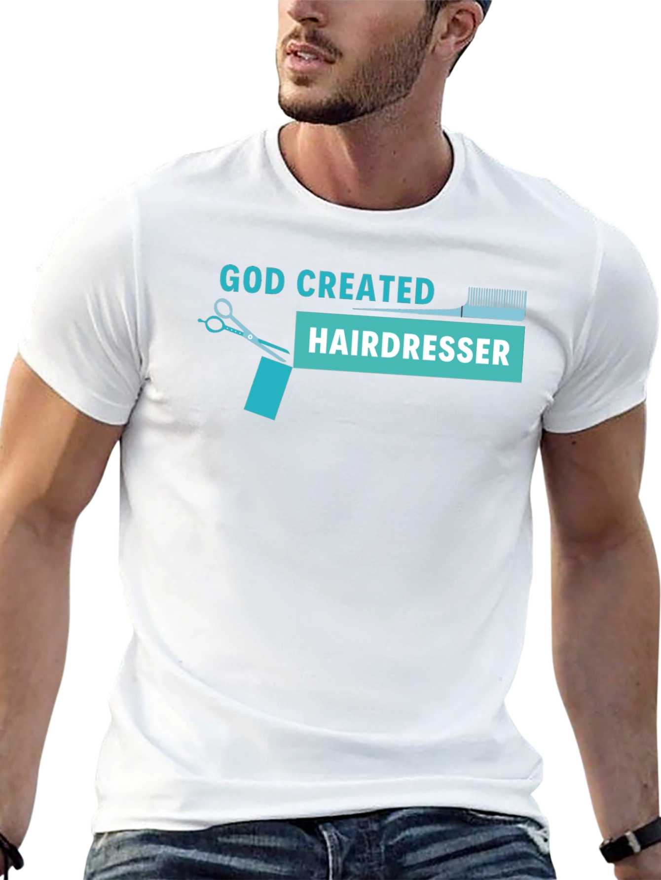 God Created Hairdresser T-Shirt - Black