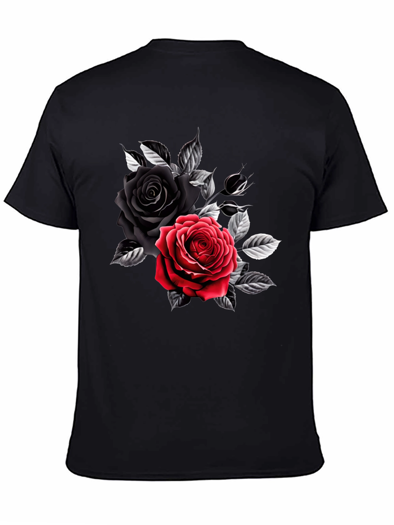 Rose Graphic T-Shirt - Black Cotton Tee